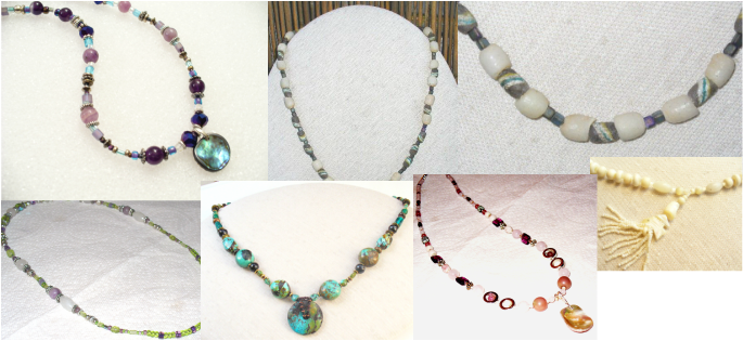 Pictures of handmade necklaces by WindandWaterDesign